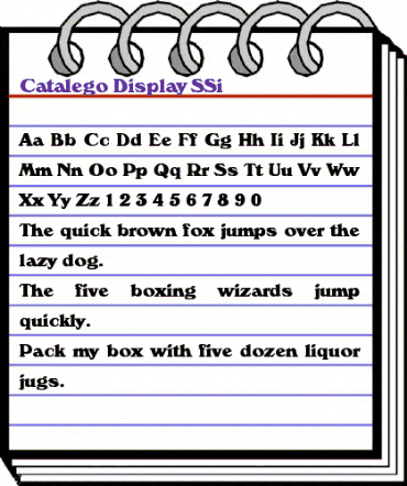 Catalego Display SSi Regular animated font preview