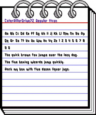 CaterPillarDrive72 Regular animated font preview