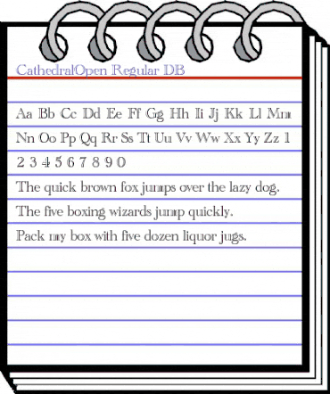 CathedralOpen DB Regular animated font preview