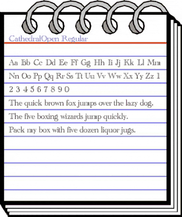 CathedralOpen Regular animated font preview