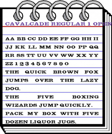 Cavalcade Regular animated font preview