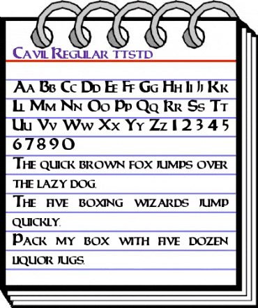 Cavil Regular animated font preview