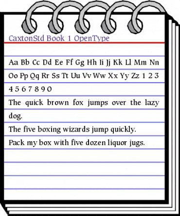 Caxton Std Book animated font preview