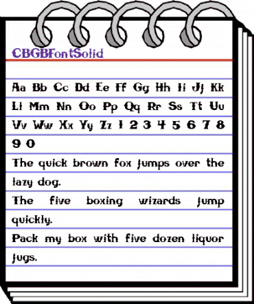 CBGBFontSolid Regular animated font preview