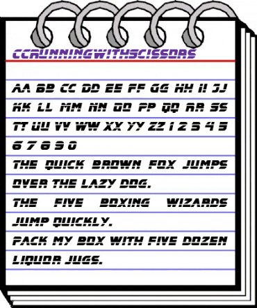 CCRunningWithScissors Medium animated font preview