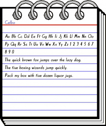 Celbo Regular animated font preview