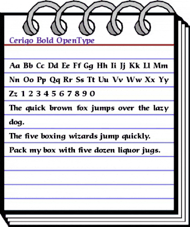 ITC Cerigo Bold animated font preview