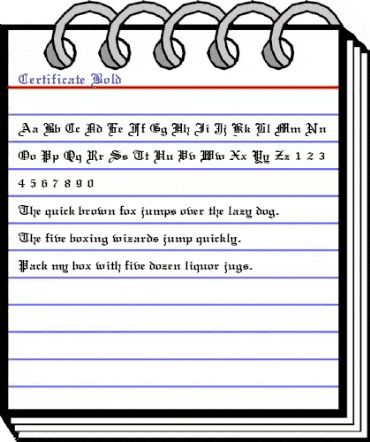 Certificate Bold animated font preview