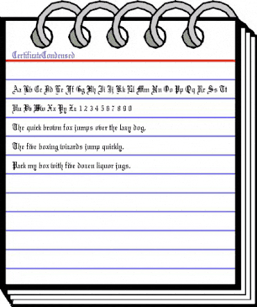 CertificateCondensed Regular animated font preview