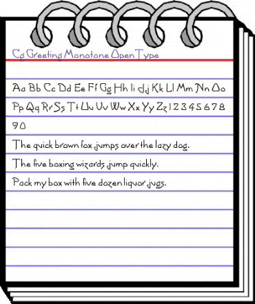 Cg Greeting Monotone Regular animated font preview