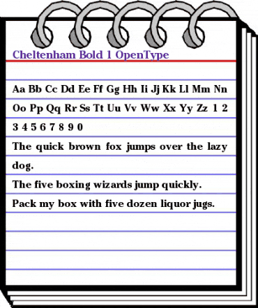 Cheltenham Regular animated font preview