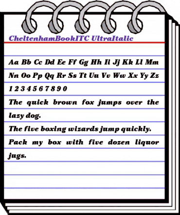 CheltenhamBookITC Ultra Italic animated font preview