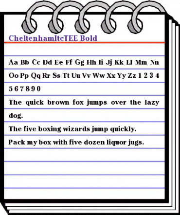 CheltenhamItcTEE Bold animated font preview