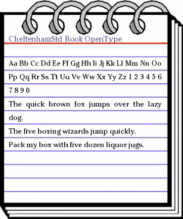 ITC Cheltenham Std Book animated font preview