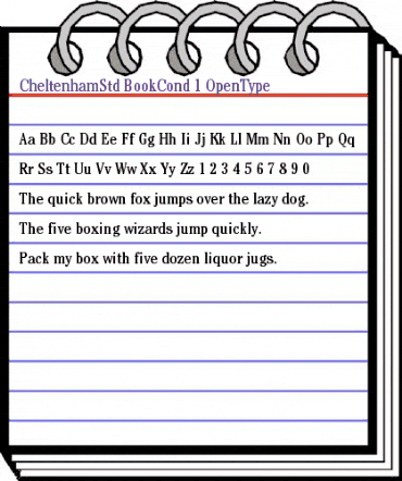 ITC Cheltenham Std Book Condensed animated font preview