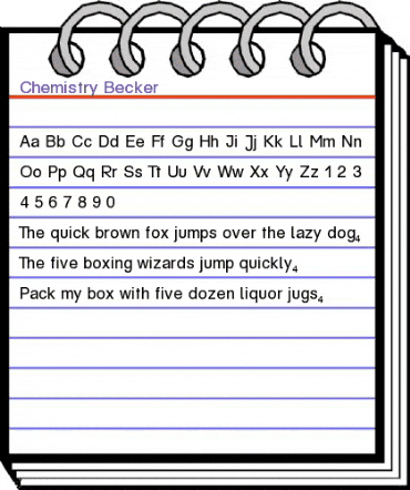 Chemistry Becker Normal animated font preview