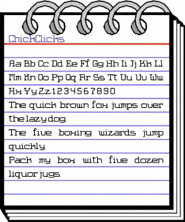 ChickClicks Regular animated font preview