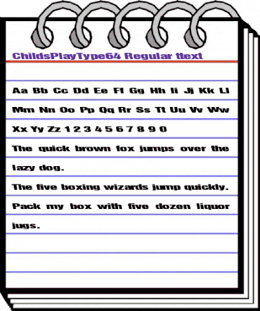 ChildsPlayType64 Regular animated font preview