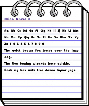 China Grove 8 Regular animated font preview