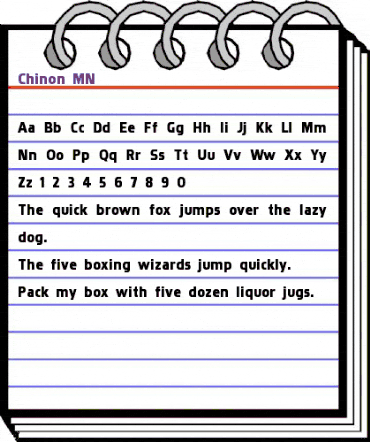 Chinon MN Regular animated font preview