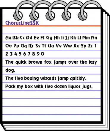 ChorusLineSSK Regular animated font preview