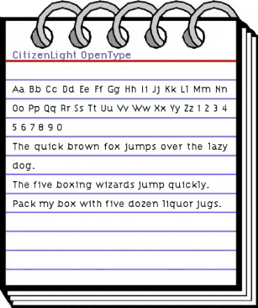 CitizenLight Regular animated font preview