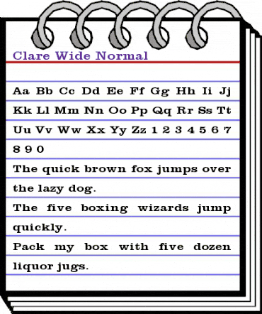 Clare Wide Normal animated font preview