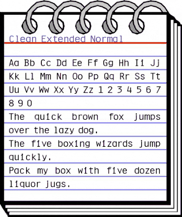 Clean-Extended Normal animated font preview