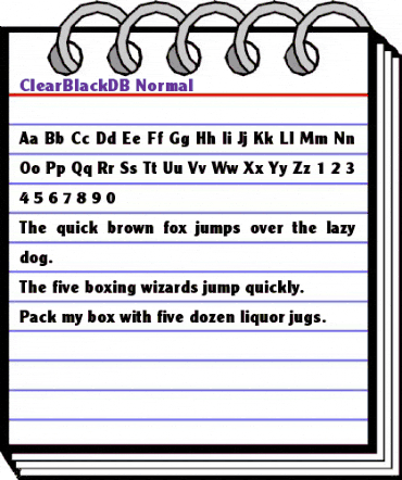 ClearBlackDB Normal animated font preview