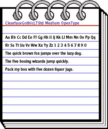 Clearface Gothic LT Std 65 Medium animated font preview