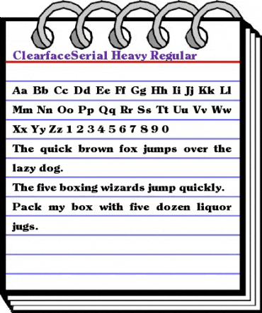 ClearfaceSerial-Heavy Regular animated font preview