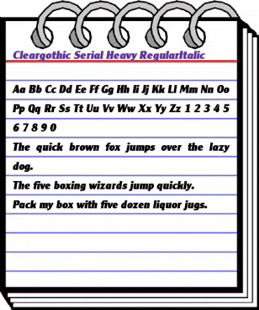 Cleargothic-Serial-Heavy RegularItalic animated font preview