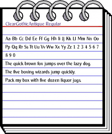 ClearGothicAntique Regular animated font preview