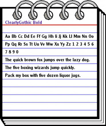 ClearlyGothic Bold animated font preview