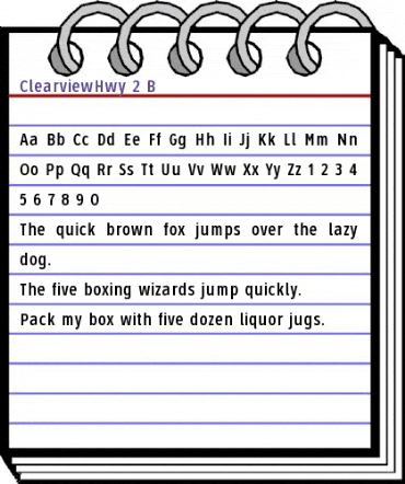 ClearviewHwy-2-B Regular animated font preview