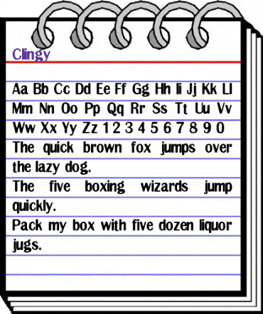 Clingy Regular animated font preview