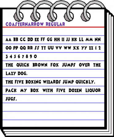 CoasterNarrow Regular animated font preview
