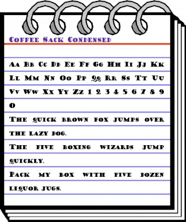 CoffeeSackCondensed Normal animated font preview