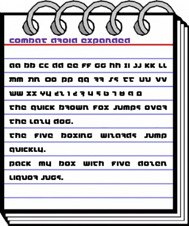 Combat Droid Expanded Expanded animated font preview