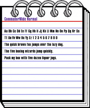 CommadorWide Normal animated font preview