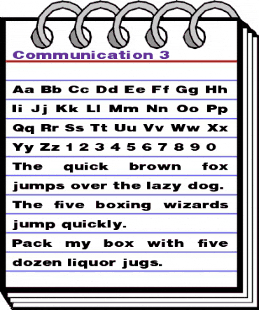 Communication 3 Regular animated font preview