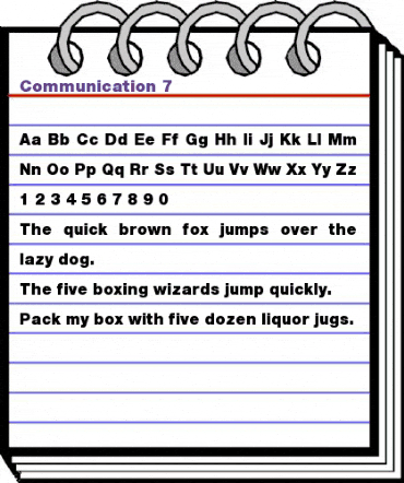 Communication 7 Regular animated font preview