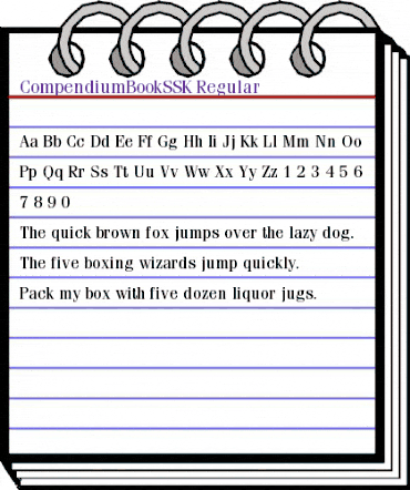 CompendiumBookSSK Regular animated font preview