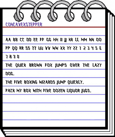 ConcavexStepper Regular animated font preview