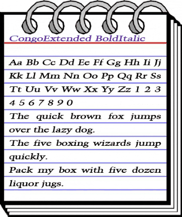 CongoExtended BoldItalic animated font preview