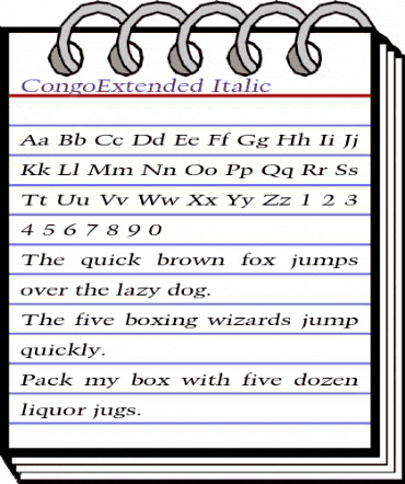 CongoExtended Italic animated font preview