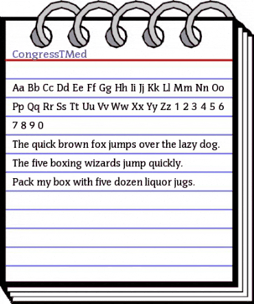 CongressTMed Regular animated font preview