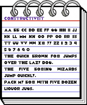 Constructivist Regular animated font preview