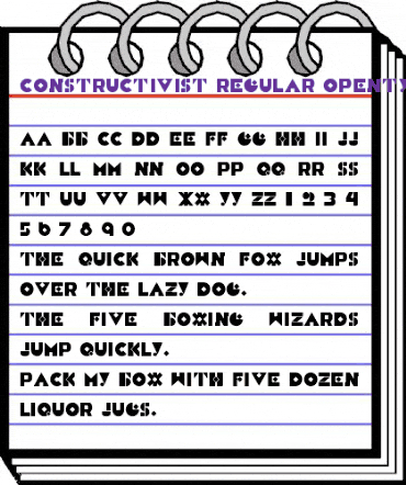 Constructivist Regular animated font preview