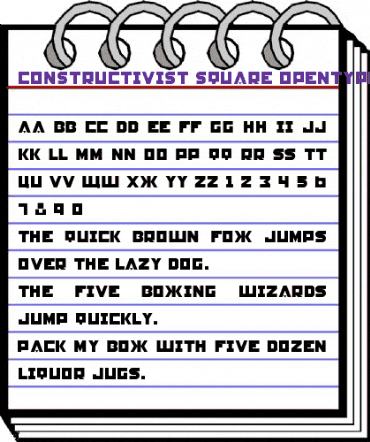 Constructivist Square animated font preview